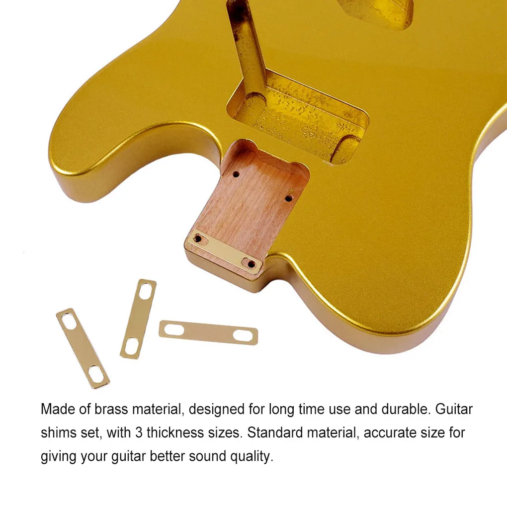 

4 Pieces Neck Shim Sound Handy Installation Craftsmanship Musical Tool Multiple Sizes Heightening Brass Gasket Guitar Plate