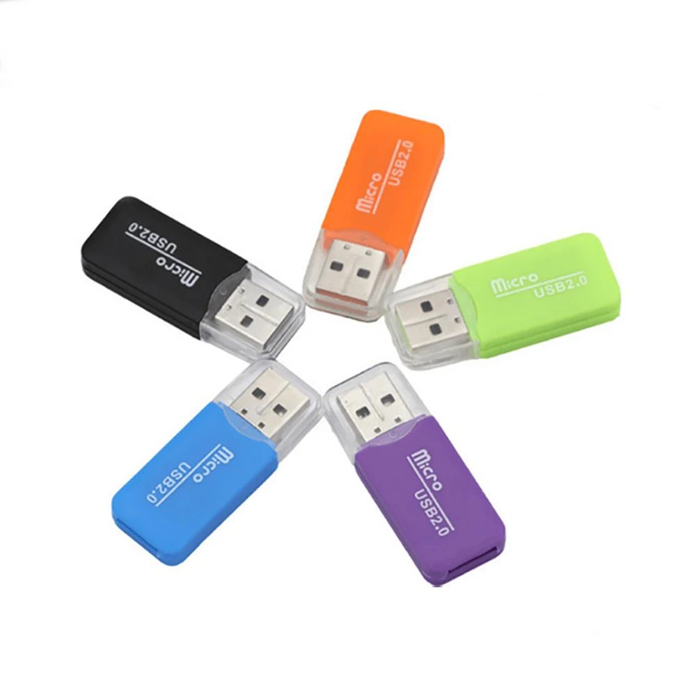 Czytnik kart pamięci USB 2.0 Interfejs Micro SD TF Flash Mini przenośny plastikowy adapter Wysokiej jakości do laptopa SH Mobile Converter