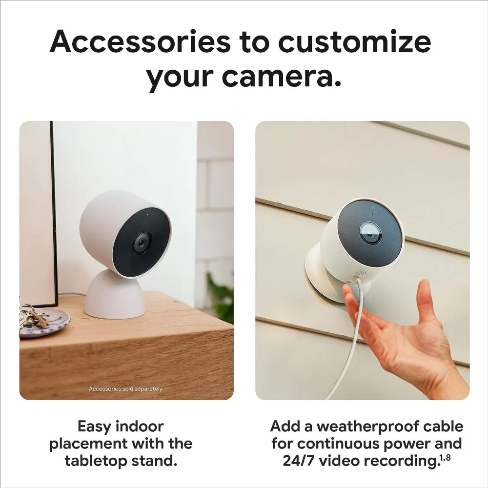 Nest Cam Открытый или Крытый, Батарея — 2-е поколение — 6 шт., Белый