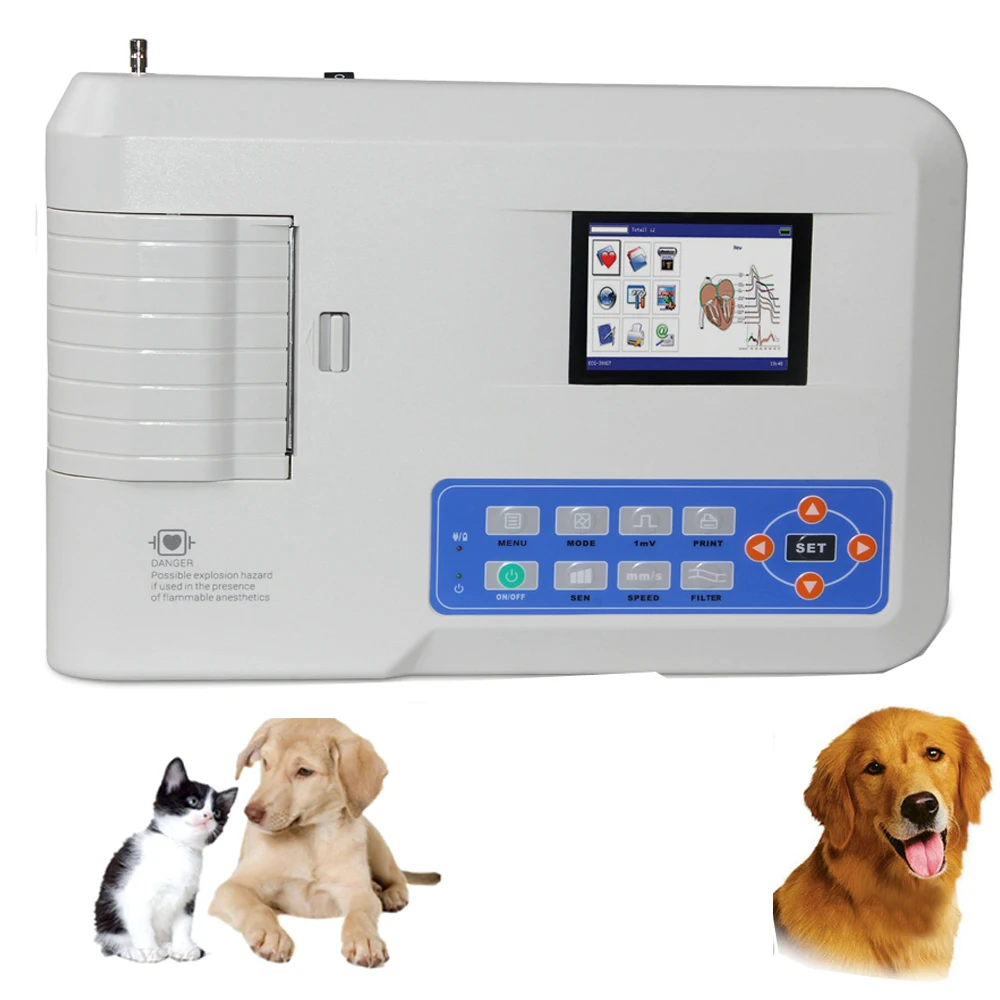 Vet Patient  Dog  Pet 3 Channel Ecg Portable Pulse For Animal Cat Oximeter erinary