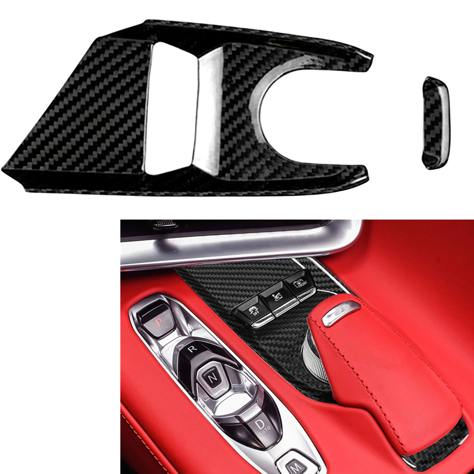 

For Chevrolet Corvette C8 HTC Z51 Z06 2020-2024 Carbon Fiber Center Console Multimedia Switch Button Adjustment Panel Cover Trim