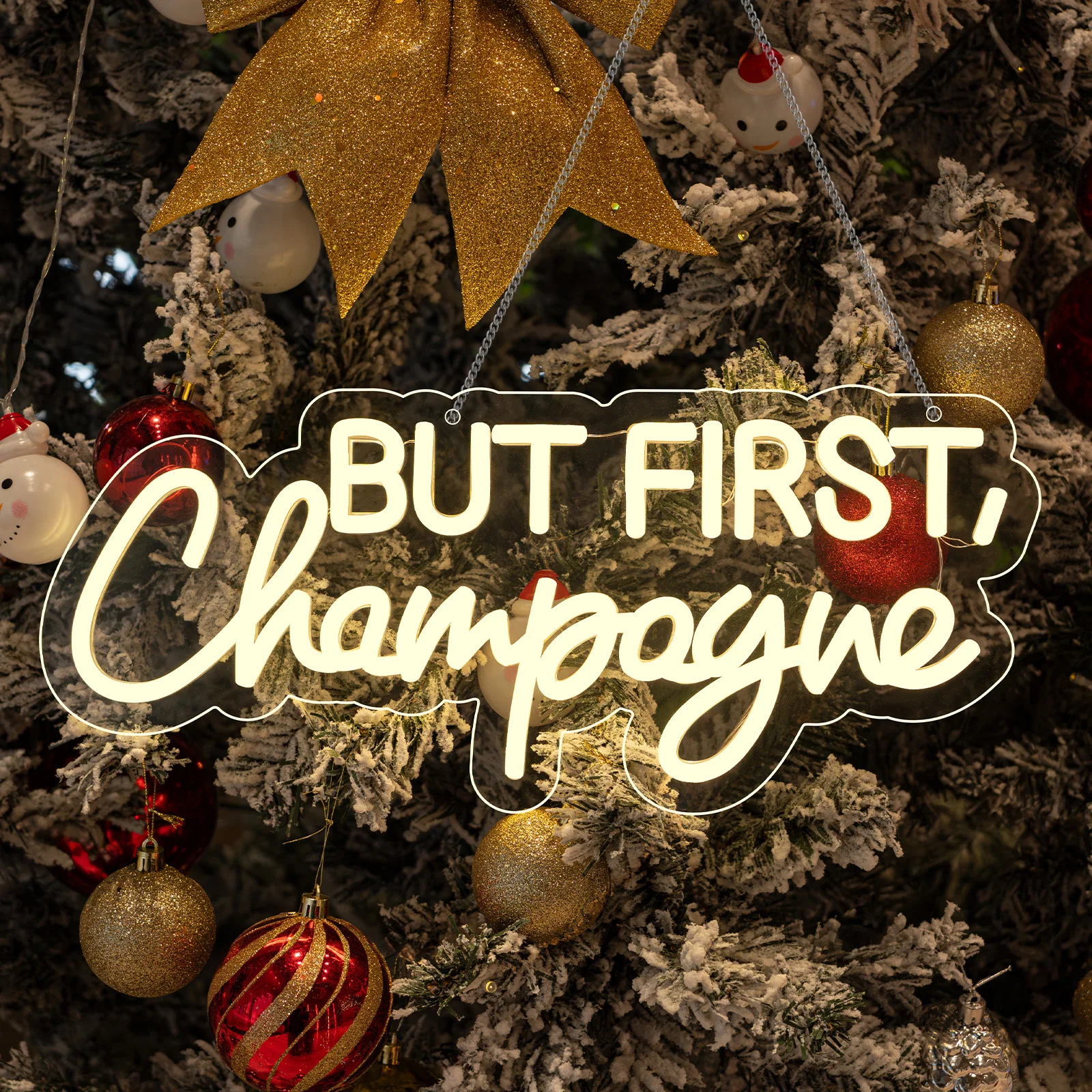 LED-Neonschild „But First Champagne“, USB-betriebene Neonlicht-Wanddekoration, Bar, Pub, Hochzeit, Geburtstag, Junggesellinnenabschied, Heimdekoration