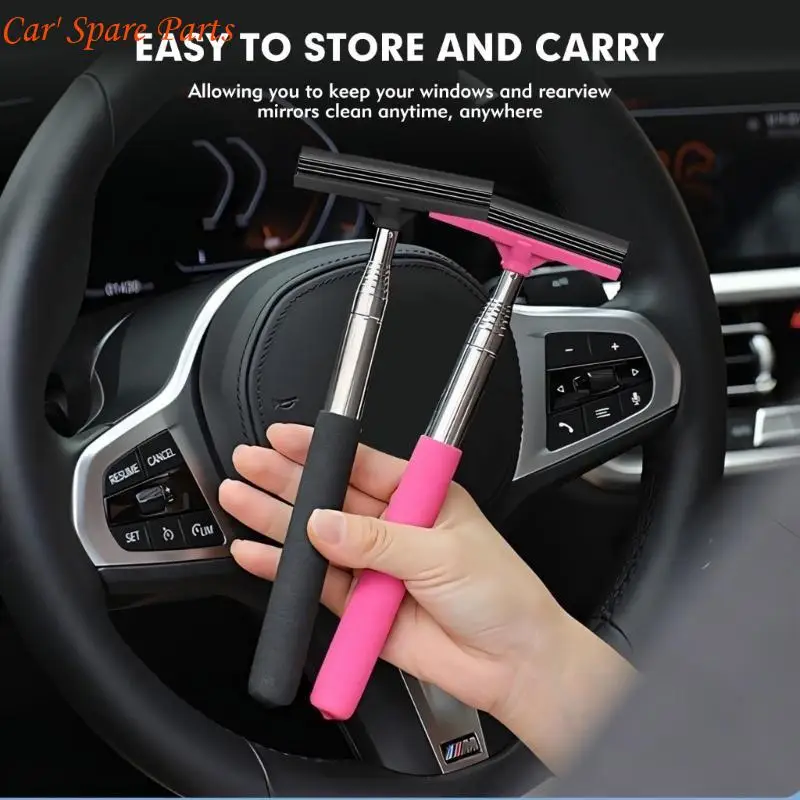Y4UA Pack Of 2 Car Squeegee Retractable Tool For Mirrors Window Lightweight Easy Use