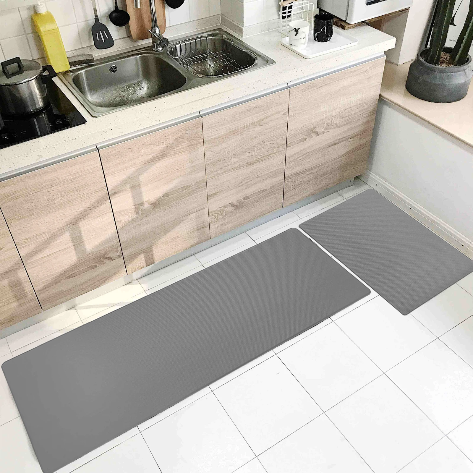 Kitchen Absorbent Mat Non-Skid Waterproof Wipeable Comfort Standing Kitchen Rugs and Mats Wipeable Wash Long Strip Carpet