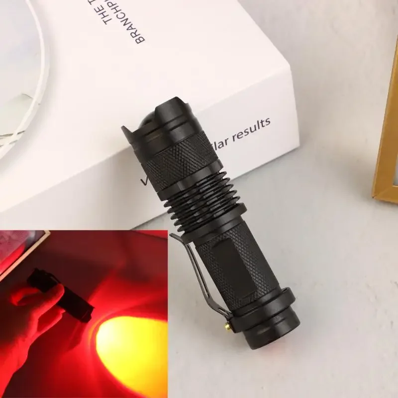 1Pcs EDC Torch Lamp Lantern LED Red Beam Light Flashlight Against Deteriorating Eyesight Powerful Tactical Hunting Flashlight