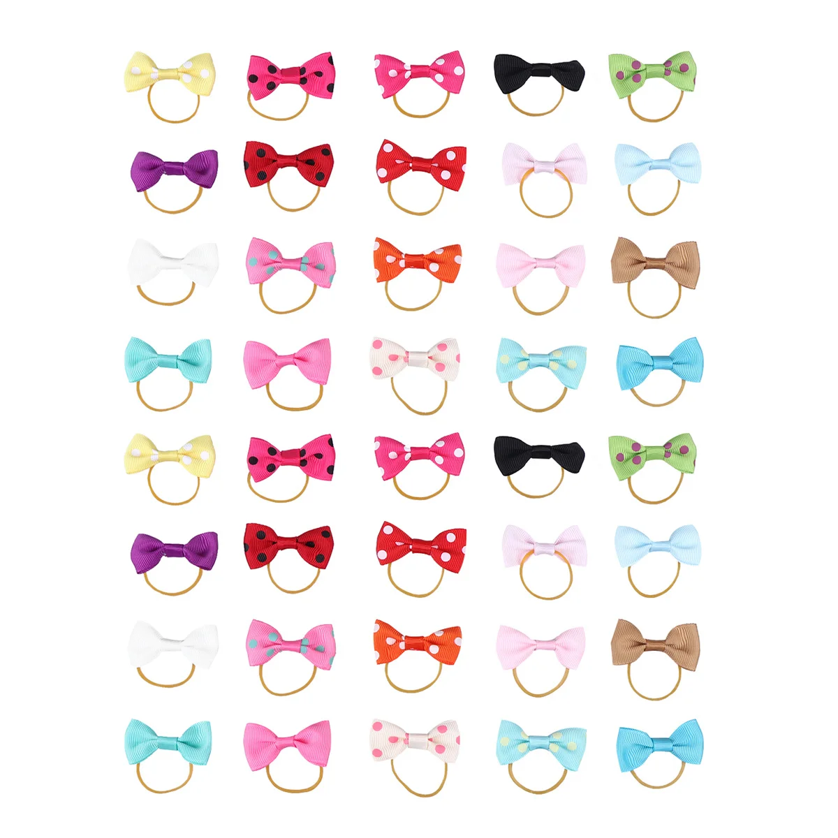 

40Pcs Stylish Dog Hair Accessories Set Cute Bowknot Hair Ties for Pets Strong Elastic Bands Ideal for Small Dogs and Puppies