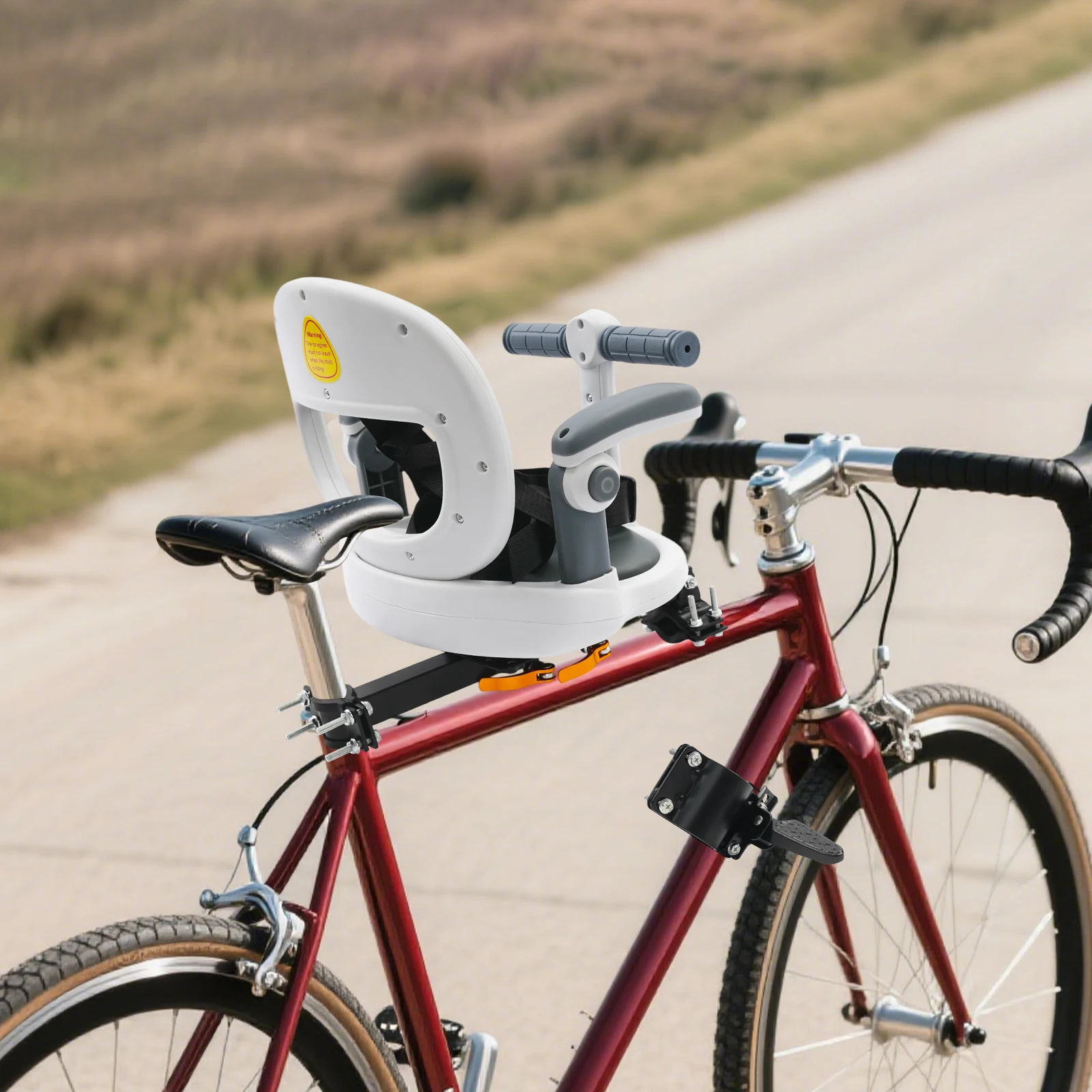 

Детское велосипедное сиденье, переднее детское велосипедное сиденье, грузоподъемность 40 кг, подходит для большинства горных велосипедов - (светло-белый)