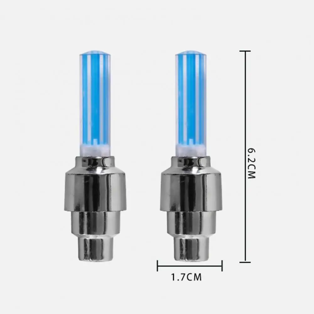 2Pcs Motorcycle Car Bicycle Tire Valve Caps Light LED Valve Cover Firefly Lamp For Automobiles Bikes Waterproof Universal Lights