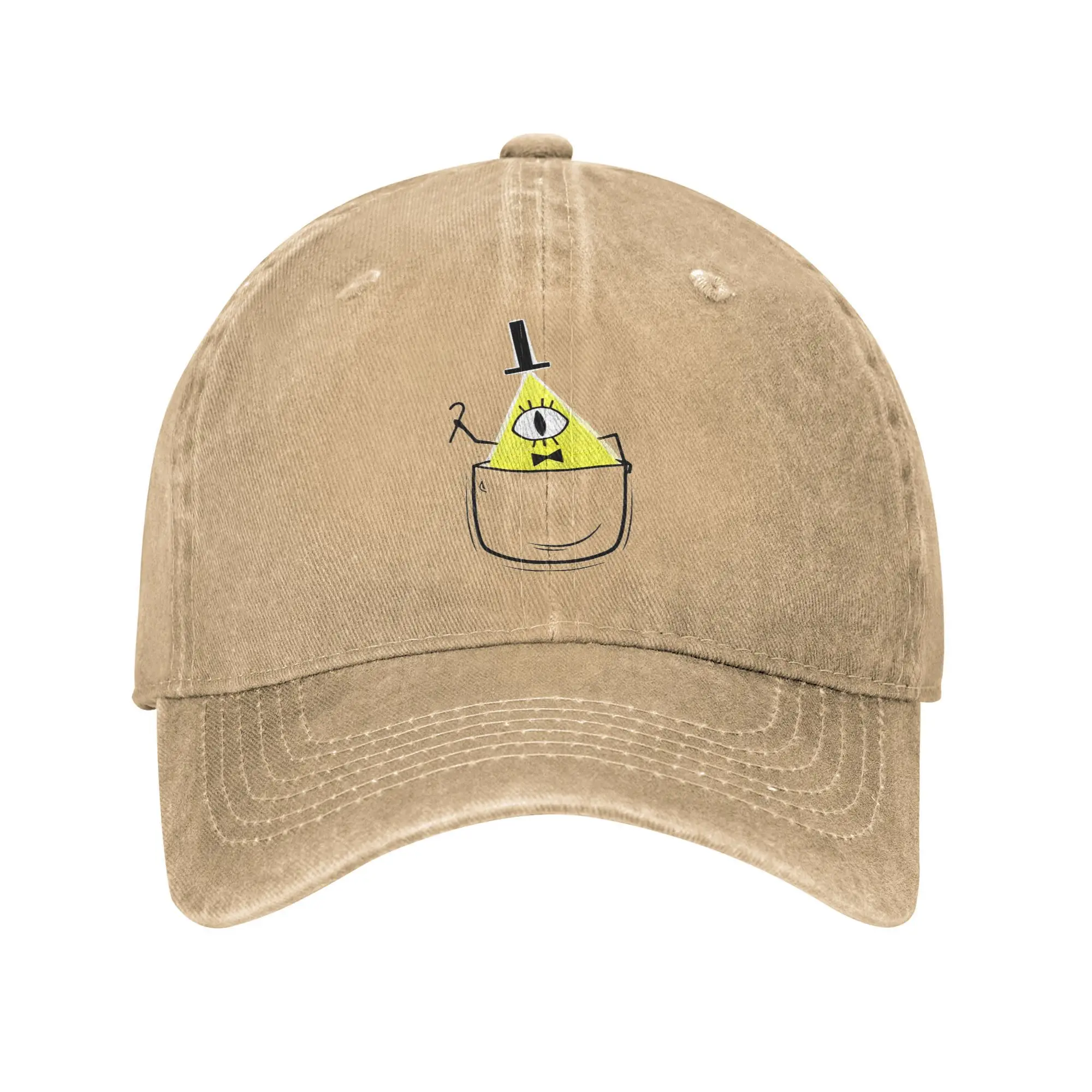 POCKET Gravity Falls Bill Cipher  Baseball Caps Vintage Distressed Denim  Sun Cap Unisex Outdoor Running Golf Soft Caps Hat