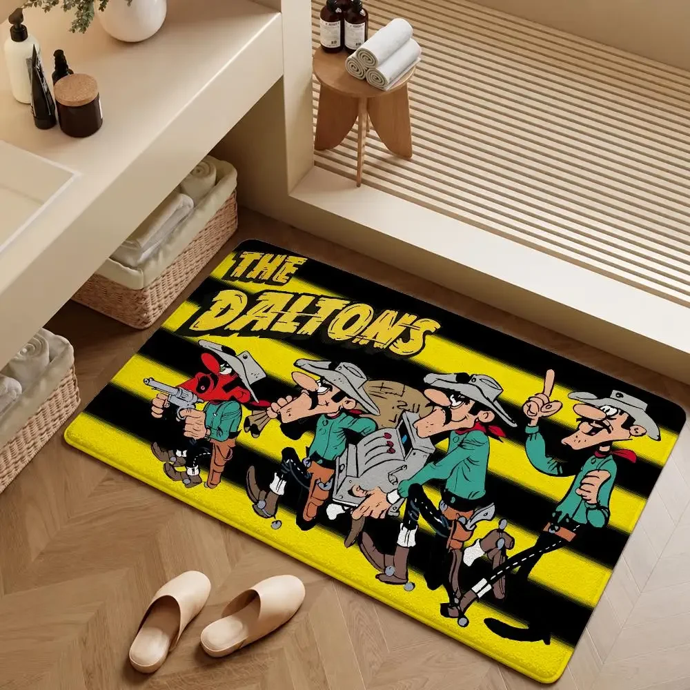 Comic Lucky Luke Jolly Jumper Daltons Floor Mat Soft Flannel Entrance Doormat Non-Slip Washable Rug For Bedroom Home Decor