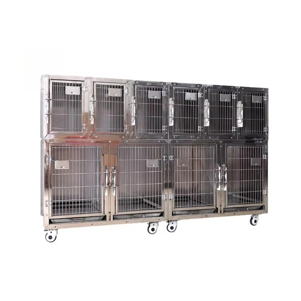 EURVET Clinic veterinary equipment luxury heavy-duty modular breeding animal stainless steel veterinary pet dog cage