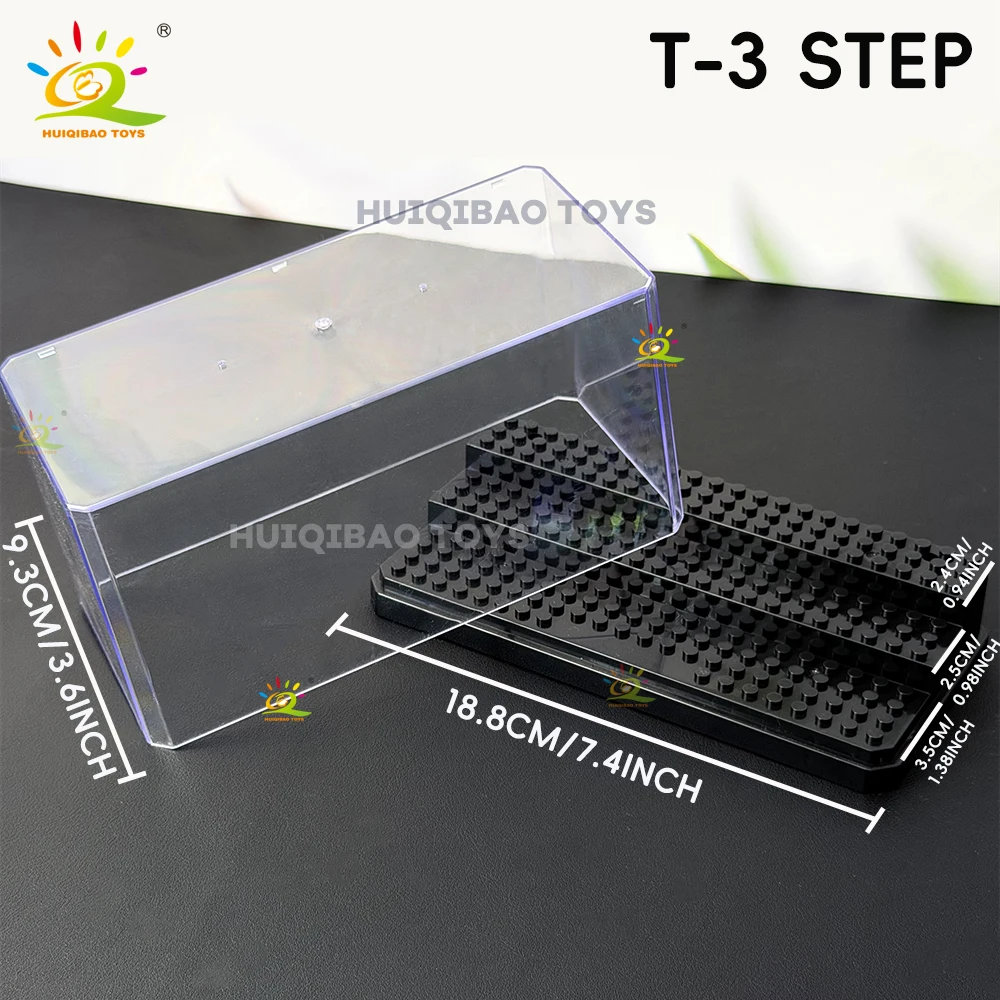 HUIQIBAO Clear Acrylic Display Case for Figures Building Block Display Dustproof Box Storage Shelf Transparent Showcase Toys - view 5