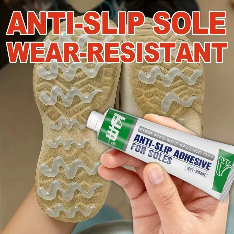 KJM Anti-Slip Sole Rubber Adhesive Spray 35ml- Wear-Resistant, Non-Skid Shoe Sole Repair, Enhanced Traction Control