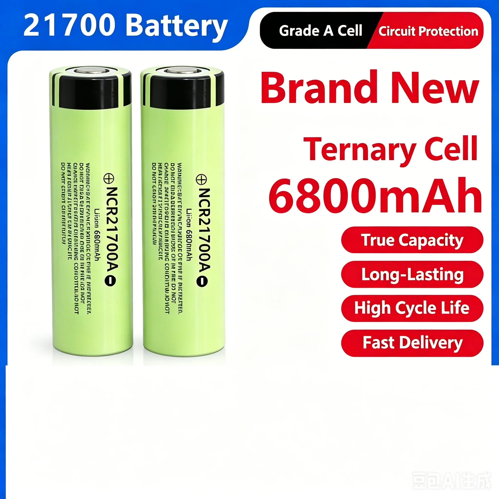 2/4/6pcs 21700 6800mah Lii-50E Rechargeable Battery 40A 3.7V 10C discharge High Power batteries For High-power Appliances