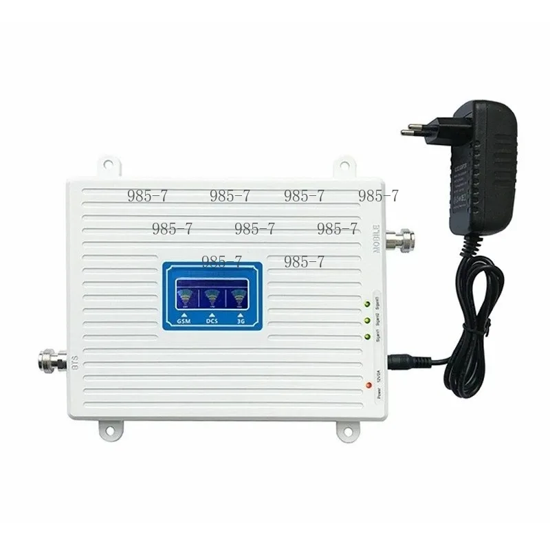 Tri-Band Cell Phone Signal Booster 900 1800 2100 MHz, 1-to-2 Cellular Signal Repeater Amplifier