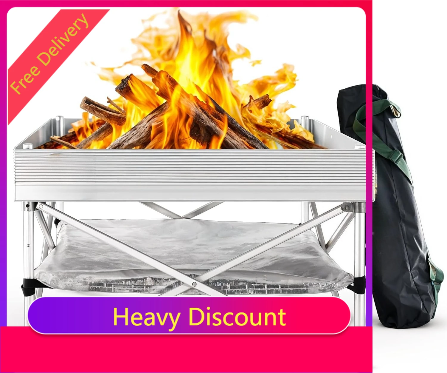 

Горячая распродажа: Портативный уличный очаг для костра Fireside для кемпинга, переносной гриль-очаг для заднего двора, вес 8 фунтов - 24 дюйма