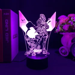 Valorant 3D Night Light Viper Raze Reyna Figure Touch Remote Control LED Stereo Desk Lamp Desktop Ornament Creative Toy for Gift