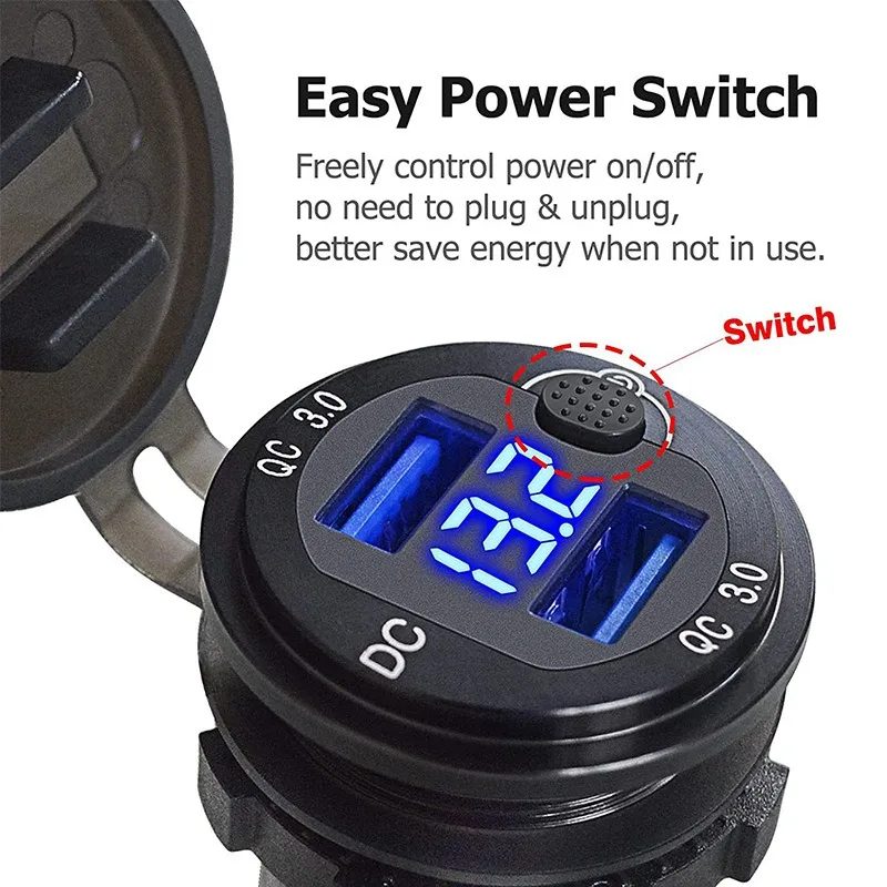 

Aluminum Alloy Car Charger with LED Voltage Display,High-Speed Charging Adapter for 12V/24V Vehicles, Custom Logo&Housing Design