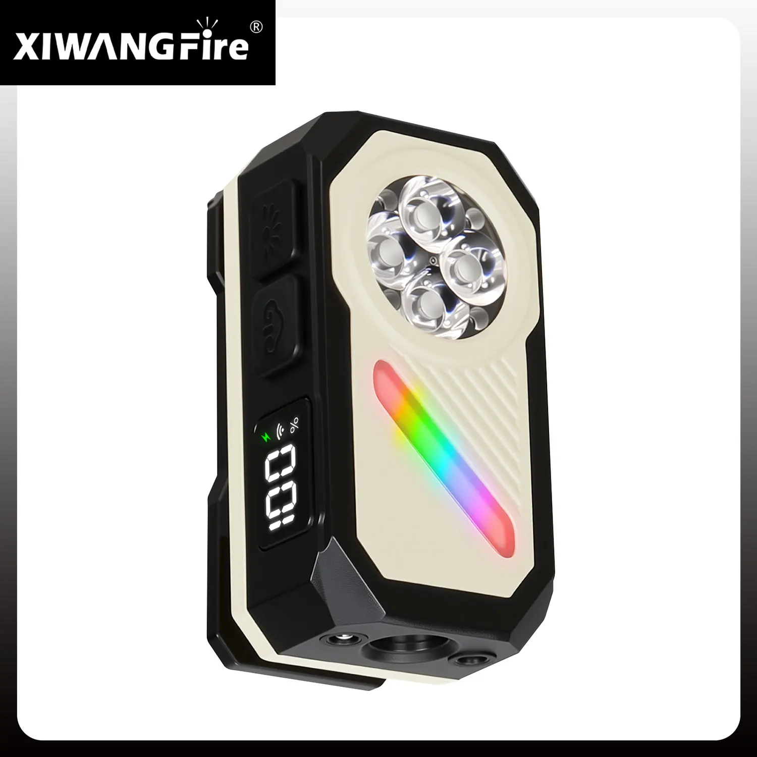 Portable Mini Rechargeable Clip Flashlight With Magnet/Power Display Pocket Sensor Torch Spotlight/Floodlight Outdoor Camping
