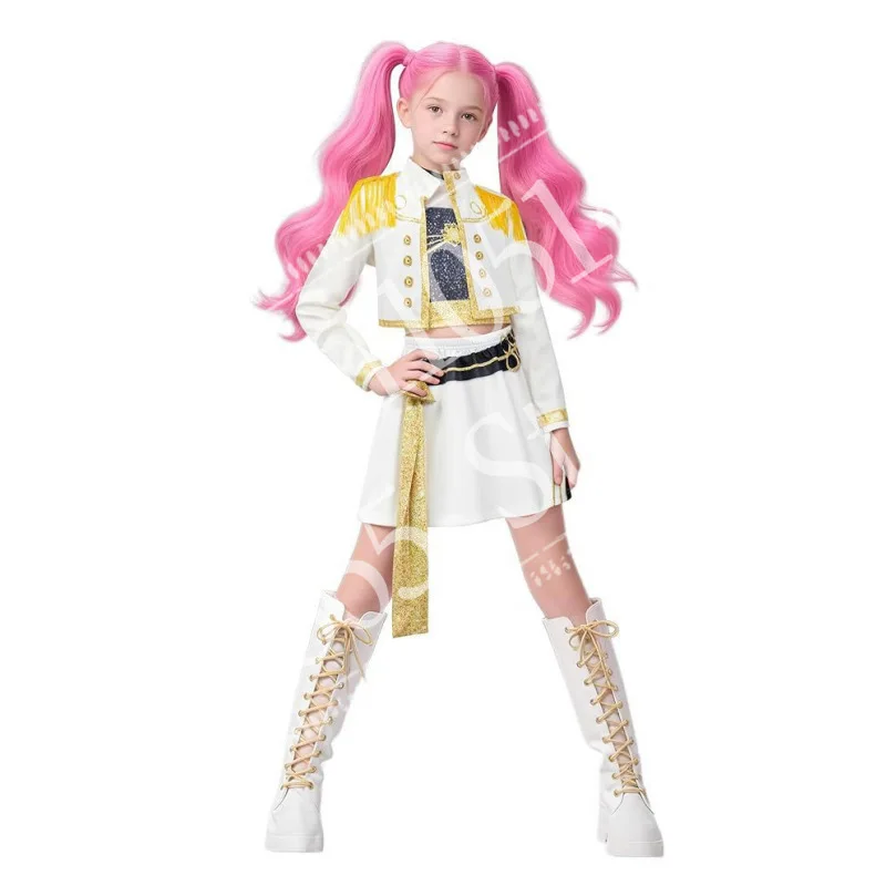 أطفال K-pop niña رومي زوي ميرا تأثيري هانتريكس زي chasseurs de Démons ميرا المرحلة ازياء الطفل هالوين حفلة Clolth مجموعة