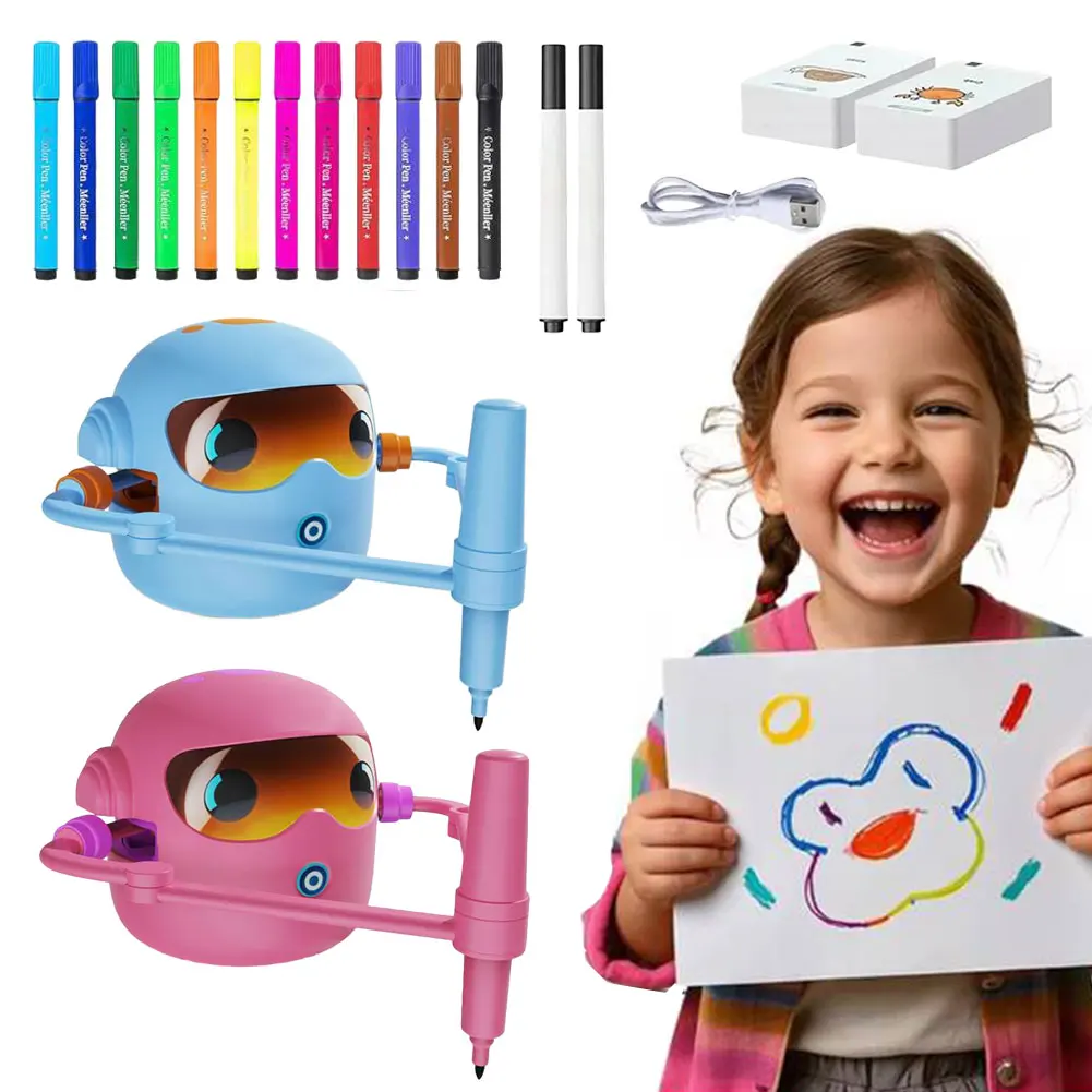 1 セットインタラクティブ教育描画ロボット学習おもちゃ 100 カード早期教育玩具女の子と男の子就学前学習