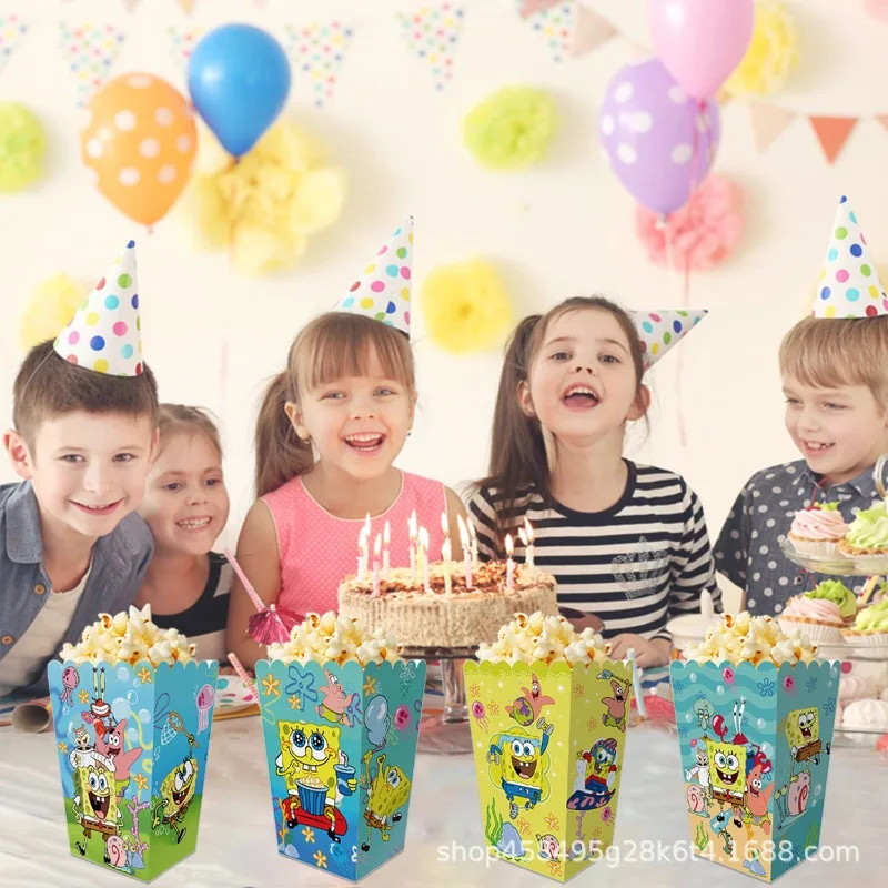 

Горячая новинка: Коробка для конфет серии «Губка Боб Квадратные штаны» с креативным принтом персонажей мультфильмов, складная коробка для попкорна, товары для вечеринок