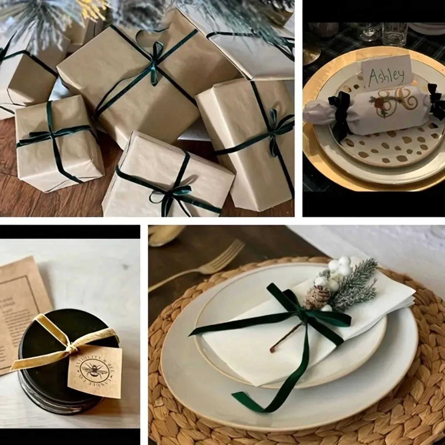Breite: 6–25 mm, 5 Yards Samtband für Geschenkverpackungen – einseitiges beflocktes Klebeband, weihnachtliches dekoratives Band, DIY-Bastelbedarf – Detail 14