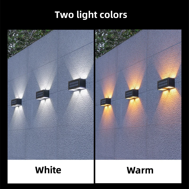 Solar LED Light Outdoor Waterproof Garden Decoration Solar Powered Lamp Yard Balcony Fence Staircase Lighting Solar Wall Lamps