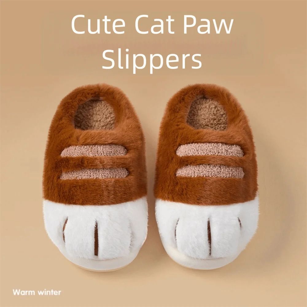 كعب مغلق القط باو النعال المسطحة القاع المواد الحيوان مخلب النعال رقيق الملمس الدافئة العزل كيتي قدم الشرائح #3