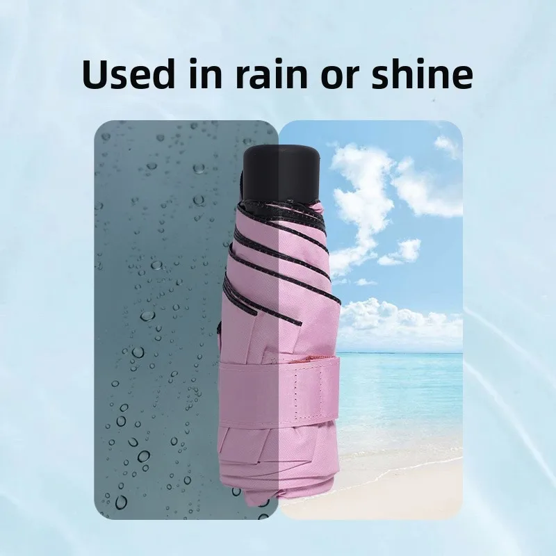 

Женский зонтик, мини-зонтик 50%, портативный карманный капсульный зонт для погоды и дождя