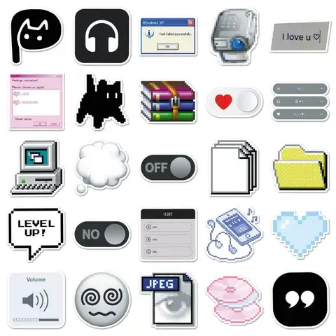 50Pcs 404 Network Error Java DIY Stickers Funny Programmer Internet MEME Sticker Scrapbooking Phone Luggage Waterproof Decals