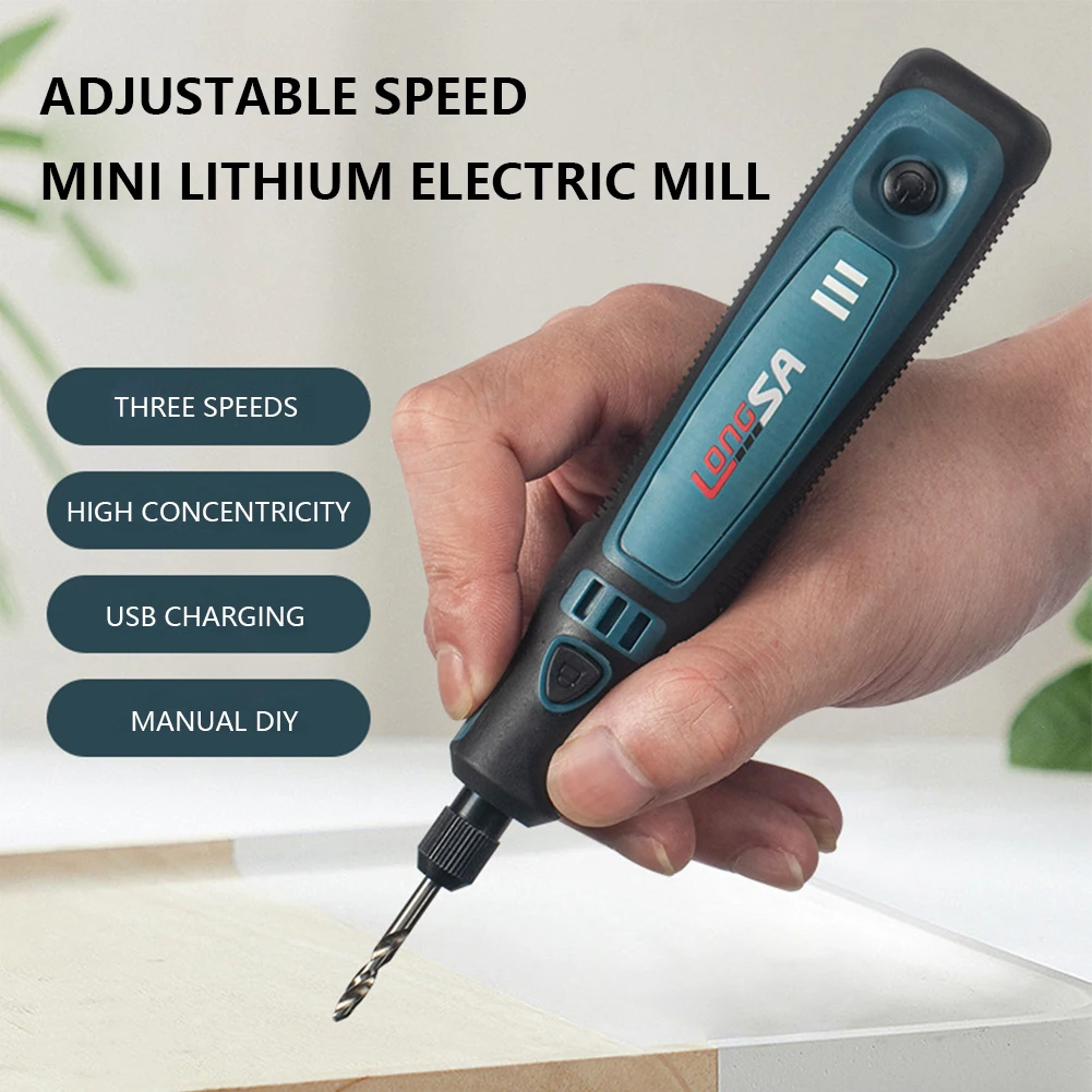 USB Cordless Rotary Tool Kit Woodworking Electric Drill Grinder Engraver Pen DIY For Jewelry Metal Glass Mini Wireless Drill