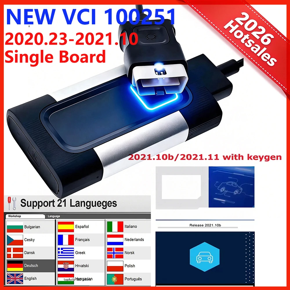 2026 Hot Sales Single Board Diagnostic Tool New Vci 2021.11 Keygen Vd Ds150 Cdp With BT Obd Obd2 Scanner for Cars Trucks Tools