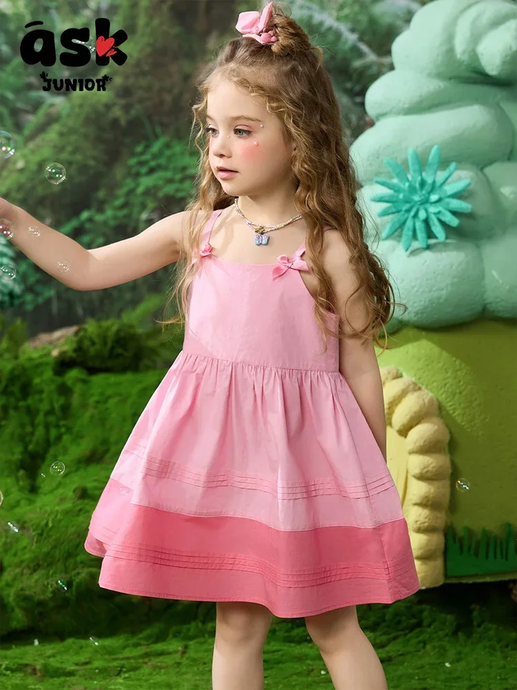 فستان صيفي للأميرة بحمالات متطابقة الألوان للفتيات الصغيرات من ASK #3