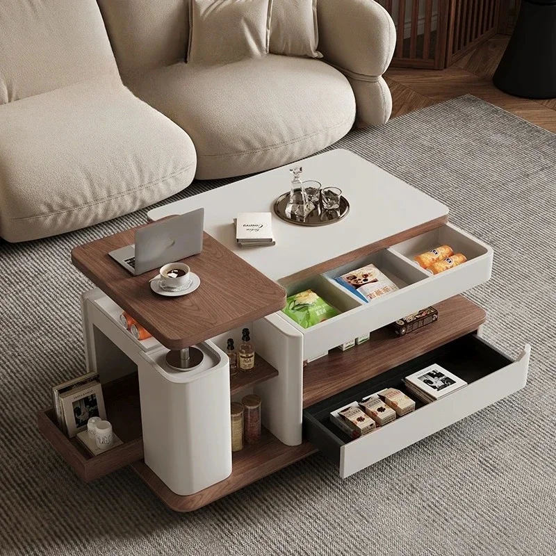 

Multifunctional coffee table New light luxury high-end Italian minimalist small lifting coffee table