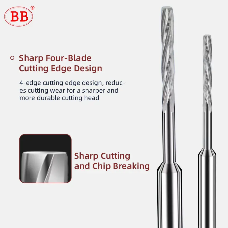 BB Carbide Drilling Tool Machine CNC Spiral Flute External Cooling Reamer PRO for Aluminum Diameter 2.23-3.95