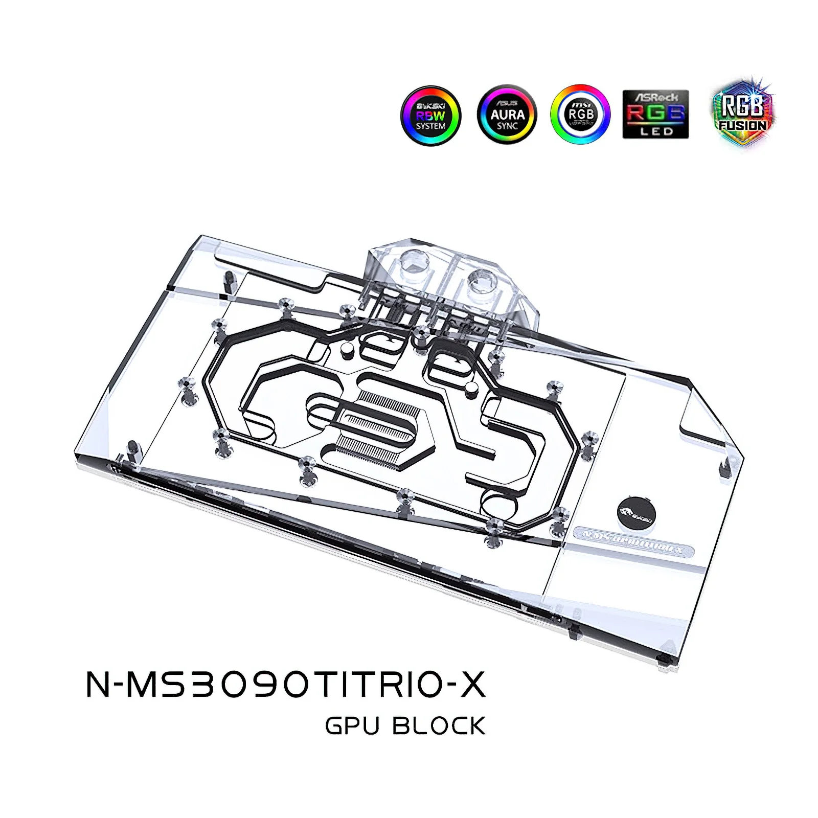 Imagem -02 - Bykski-full Cover Rgb Gpu Water Cooling Block para Msi Rtx 3090ti Gaming x Trio N-ms3090titrio-x