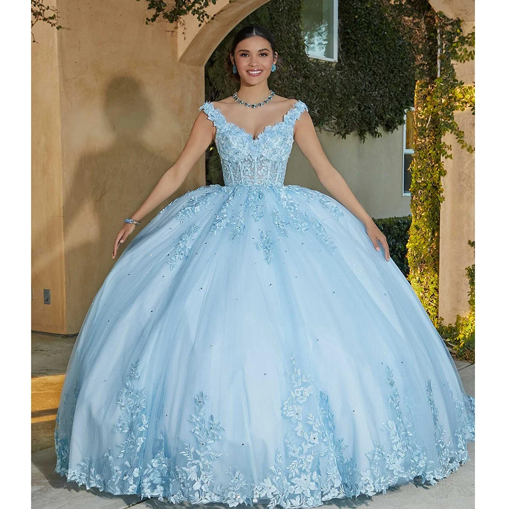 STEVDITG-Robe de Mariée Blanche avec Appliques, Élégante, Col en V, Paillettes, Balayage Traîne, Boule, Quelle que soit la Longueur au Sol Exquise