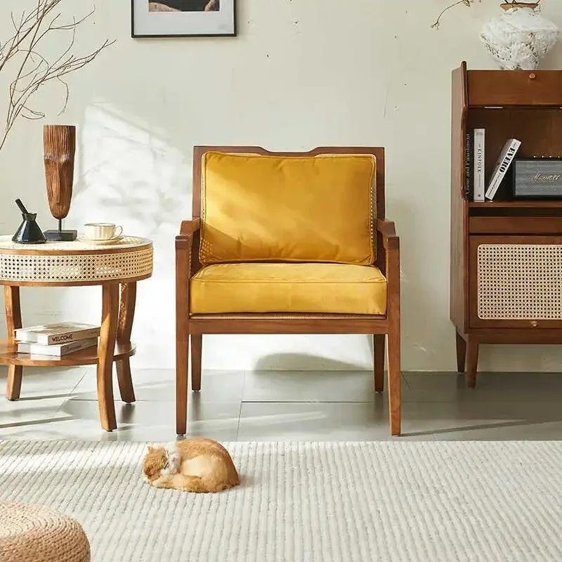 m for Balcony rattan table and chairs three-piece combination home living room leisure sofa retro wabi sabi single m
