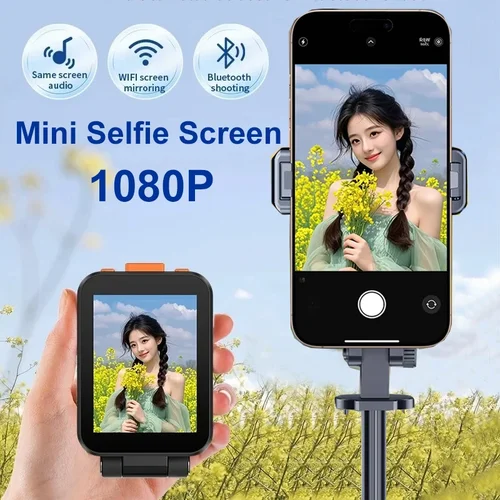 Mini pantalla de teléfono Selfie para teléfono Vlog, Monitor de Selfie portátil, proyección, Bluetooth, Control remoto, fotografía, viajes al aire libre