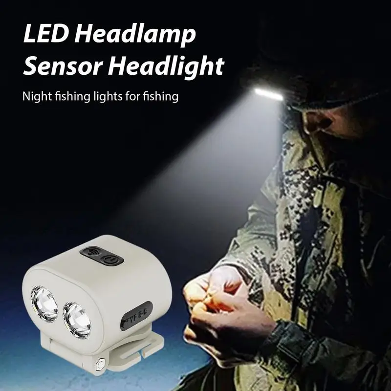 Headlamp Rechargeable Motion Sensor Head Lights For Forehead 1000mah Magnetic Head Flashlight Adjustable LED Headlamp