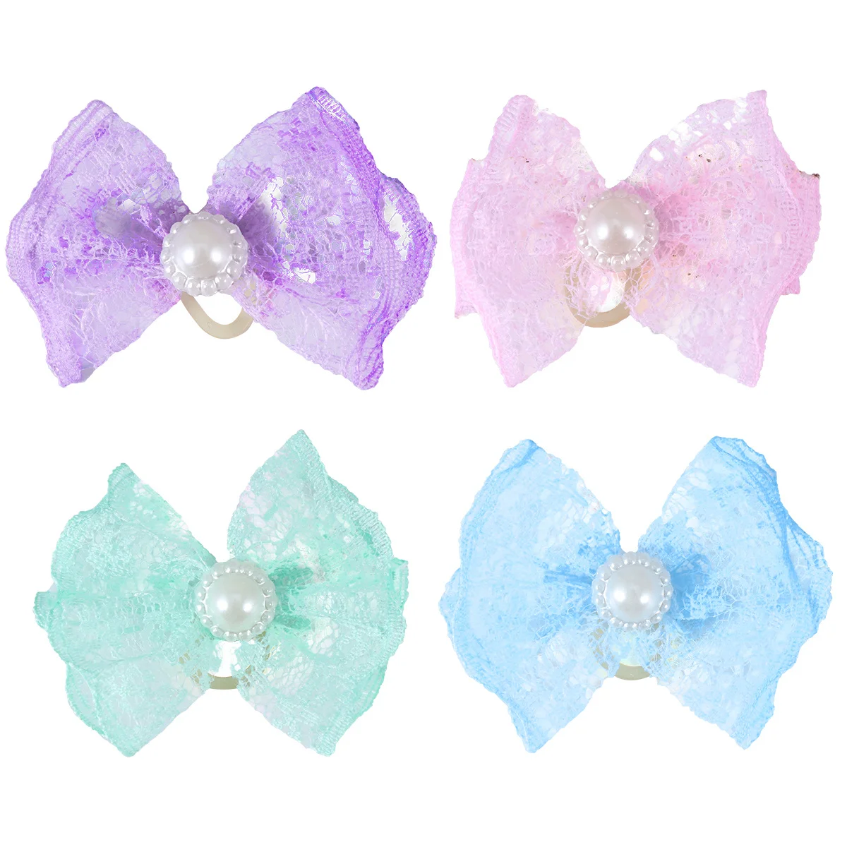 

20Pcs Pet Hair Ties Cute Bowknot Hair Bands for Dog Cat Adjustable Elastic Rubber Bands for Ponytails Braids Dreadlocks