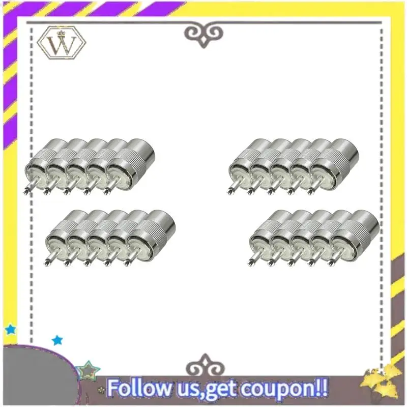 

AU33-20 шт. разъем PL259 UHF штекер под пайку для кабеля RG58 RG142 LMR195 RG400 латунь