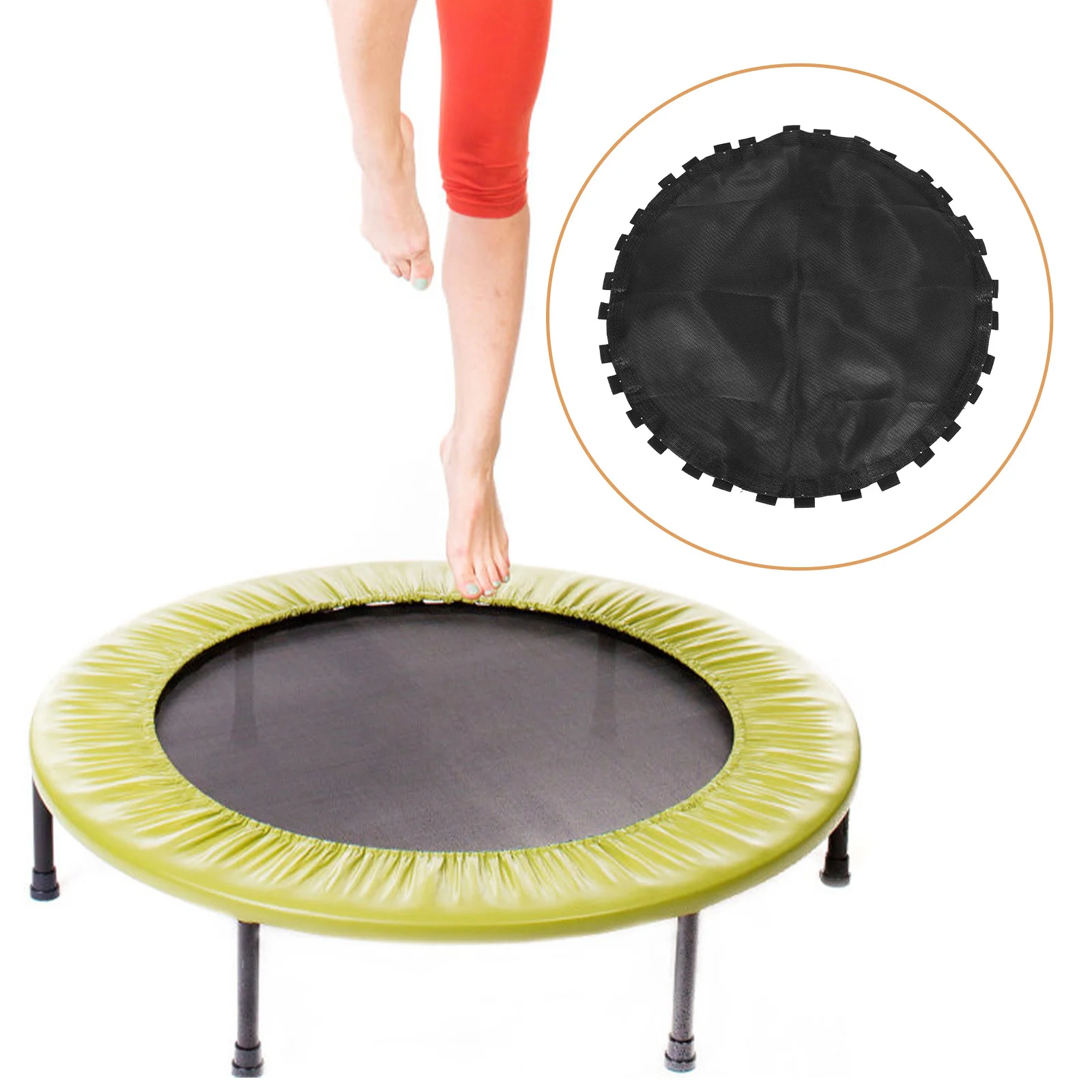

1pc Round Black Trampoline Jumping Mat Replacement Mesh Bounce Cushion For Outdoor Indoor Fitness Activity Trampoline Supply