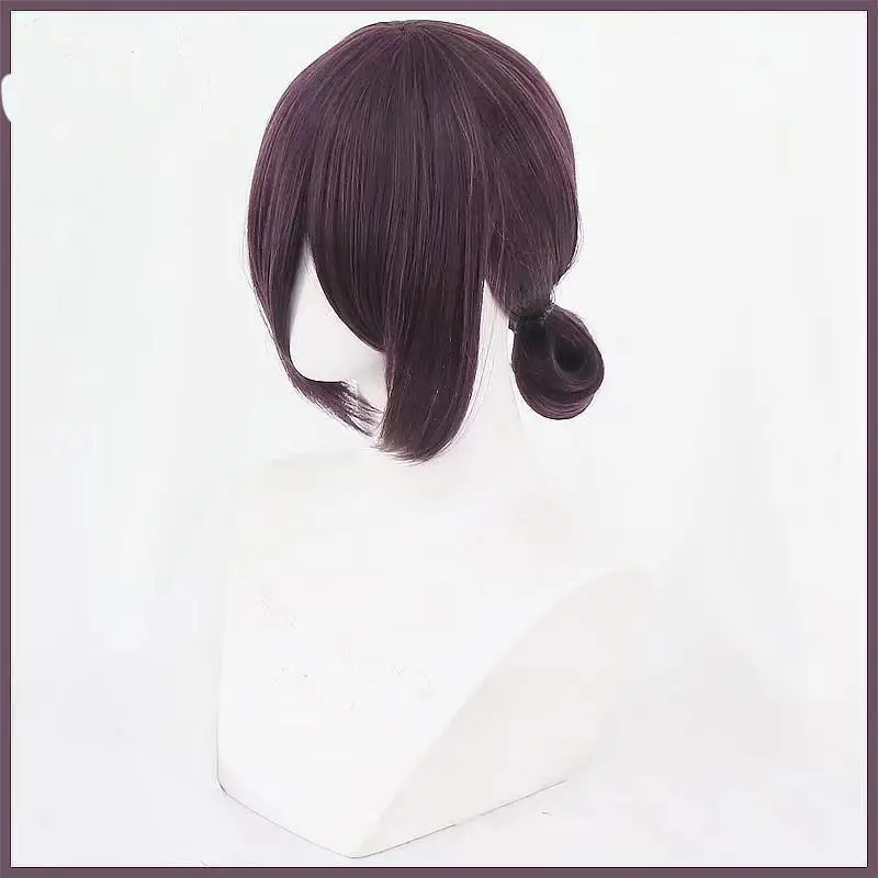 Fioletowo-czarna, mieszana, odporna na ciepło peruka do cosplayu dla Reze |   Symulacja skóry głowy i puszysty, warstwowy styl z Chainsaw Man