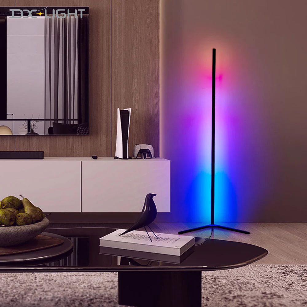 RGB Corner Environment Light LED Floor Light Remote Control Atmosphere Frame Bedroom Game Room Decoration Floor Light.