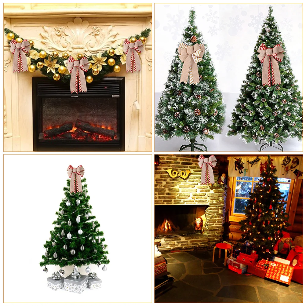

2pcs Double Layer Bowknot Decoration Christmas Tree Bowknot Home Decor DIY Craft Fine Workmanship Attractive Shape