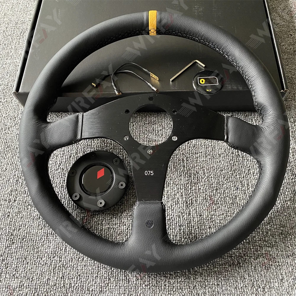 RALLIART Steering Wheel Suede/ Leather JDM 14inch/345mm Racing Sports Steering Wheel for Universal