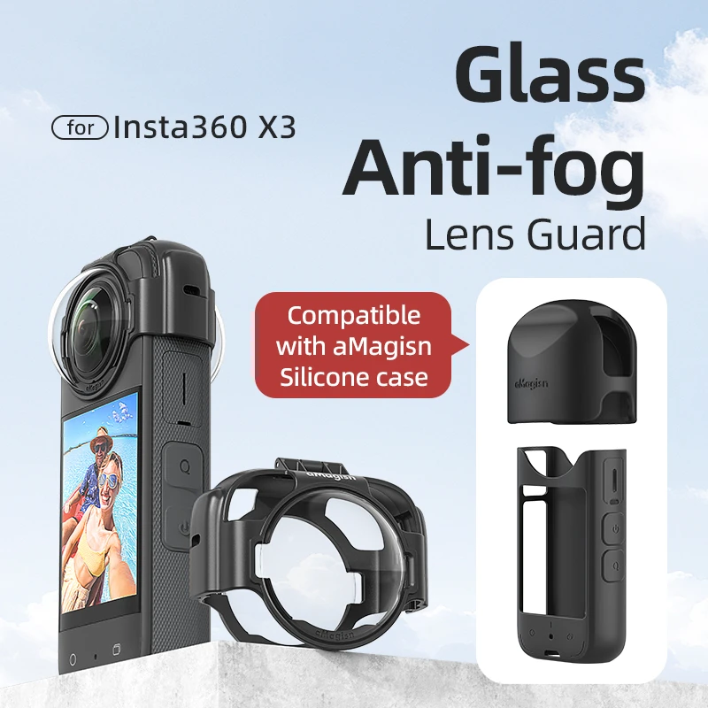 For Insta360 X3 Glass Anti-fog Snap-on Protective Mirror