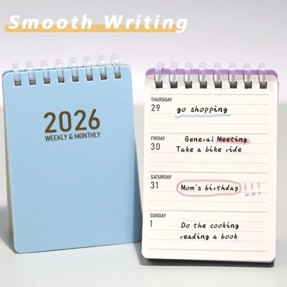 Compact A7 To Do List Notebook English Version Mini Schedule Notepad Portable 2026 Agenda Book School Office
